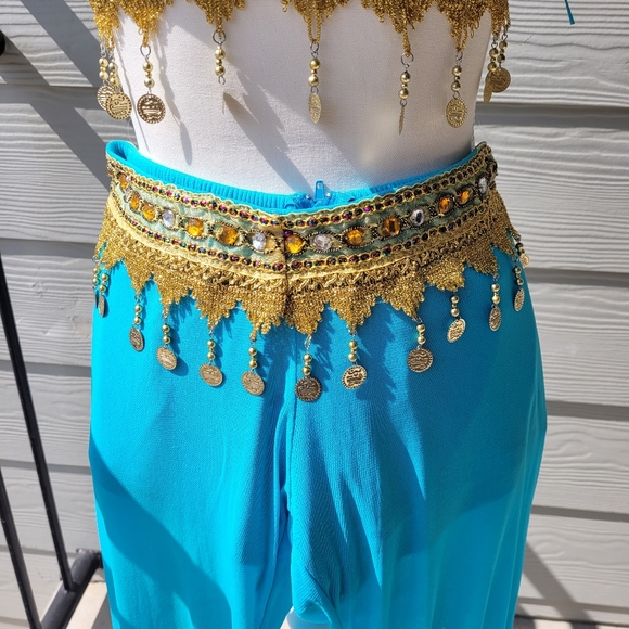 Leg Avenue Desert Beauty Sexy Princess Jasmine Costume Turquoise Size Xs - Picture 10 of 16
